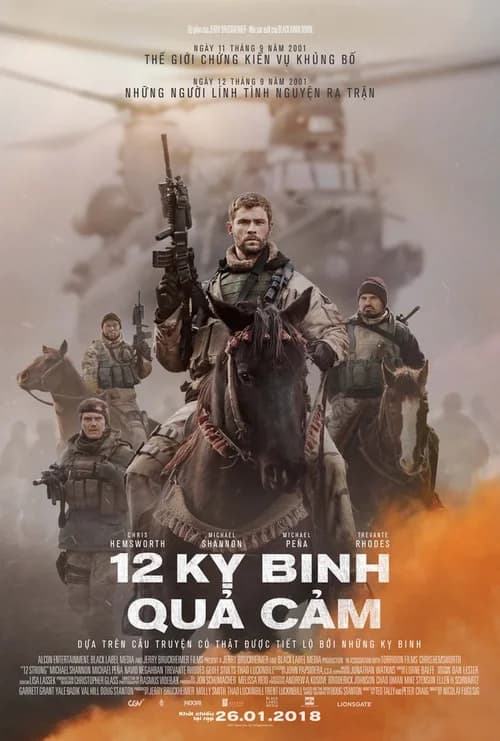 Poster phim 12 kỵ binh quả cảm (2018)